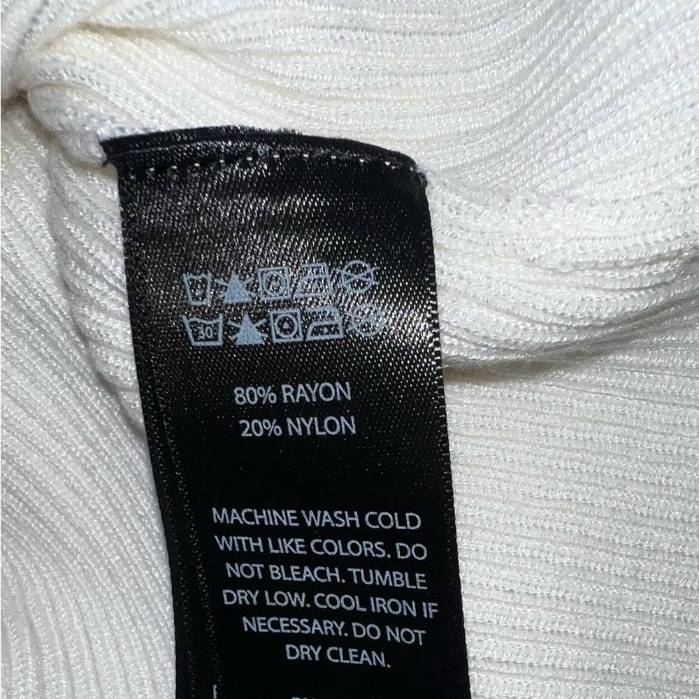 House of Harlow 1960 White Ribbed Bodysuit Large - Picture 4 of 5